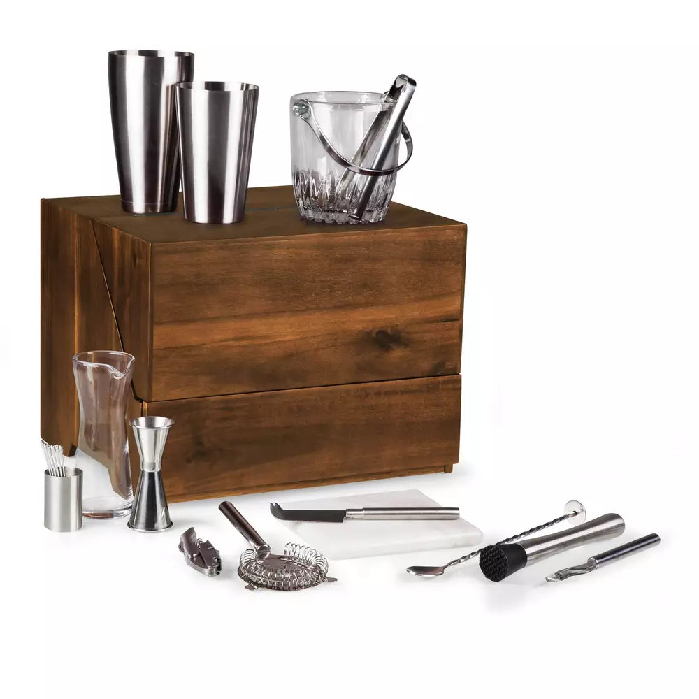 MADISON ACACIA TABLETOP BAR SET