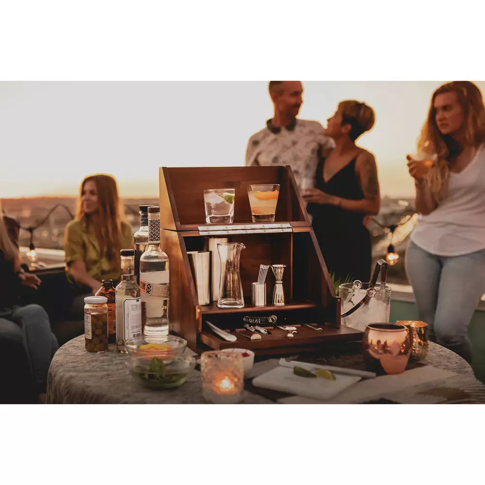 MADISON ACACIA TABLETOP BAR SET