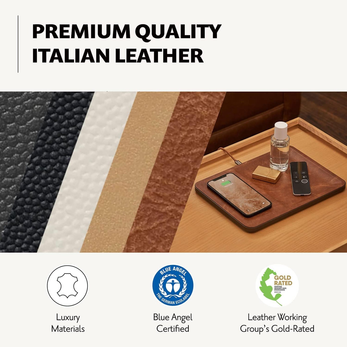 CATCH:3 ITALIAN LEATHER CHARGING TRAY