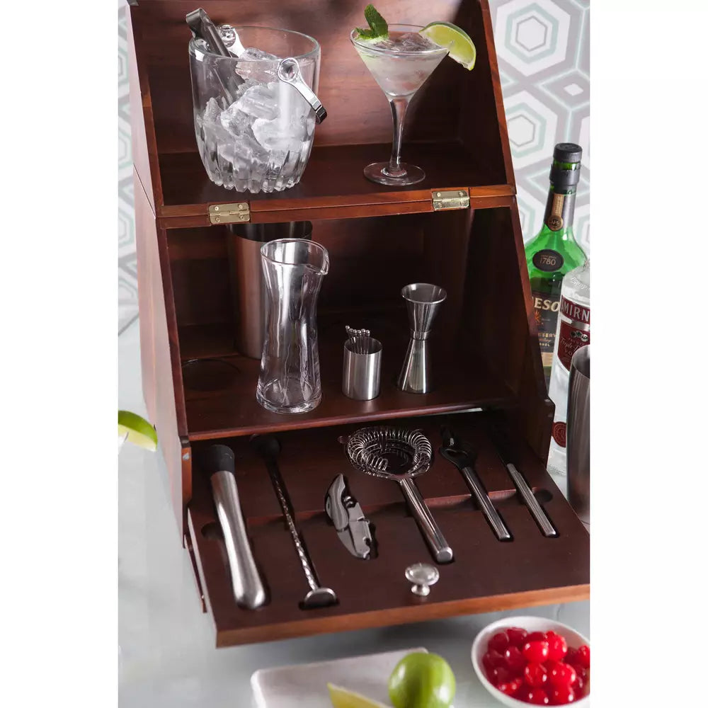MADISON ACACIA TABLETOP BAR SET