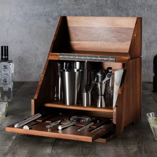 MADISON ACACIA TABLETOP BAR SET